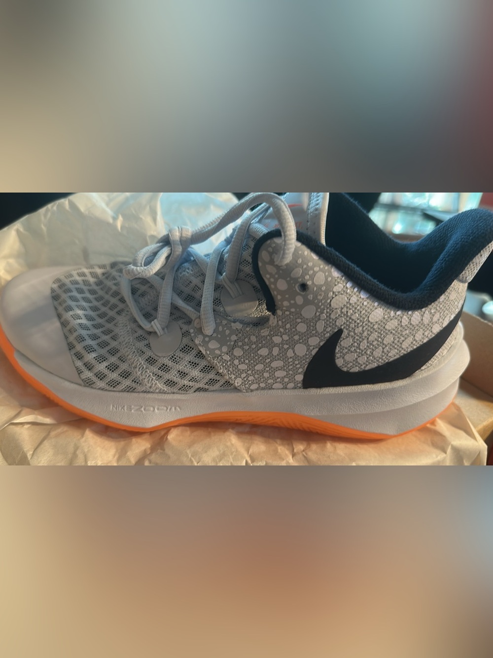 Nike Zoom Hyperspeed Court SE Shoes Gray Orange Women’s 8.5 Men’s 7 NIB